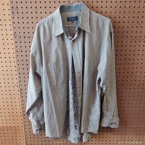 Van Heusen Men's Beige, Gray, and White Checkered Shirt
